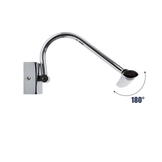 MIRA 60434 Μοντέρνο Φωτιστικό Τοίχου - Απλίκα Καθρέπτη Μπάνιου LED 12W 1400lm 120° AC 220-240V IP44 Φυσικό Λευκό 4500K - Lumileds SMD Chip & TÜV SÜD Driver - Νίκελ Χρώμιο - Μ60 x Π20 x Υ13cm - 3 Χρόνια Εγγύηση