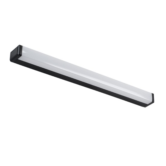 RENATA 60440 Μοντέρνο Φωτιστικό Τοίχου - Απλίκα Καθρέπτη Μπάνιου LED 12W 1400lm 180° AC 220-240V IP44 Φυσικό Λευκό 4500K - Lumileds SMD Chip & TÜV SÜD Driver - Μαύρο Ματ - Μ60 x Π4 x Υ5.5cm - 3 Χρόνια Εγγύηση