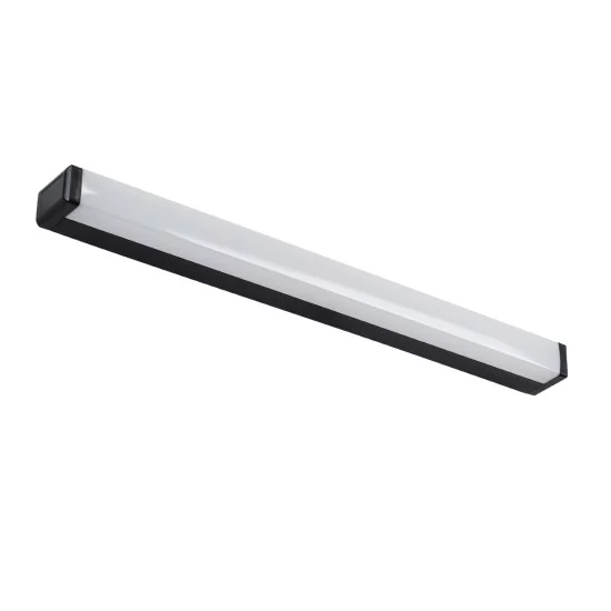 RENATA 60440 Μοντέρνο Φωτιστικό Τοίχου - Απλίκα Καθρέπτη Μπάνιου LED 12W 1400lm 180° AC 220-240V IP44 Φυσικό Λευκό 4500K - Lumileds SMD Chip & TÜV SÜD Driver - Μαύρο Ματ - Μ60 x Π4 x Υ5.5cm - 3 Χρόνια Εγγύηση