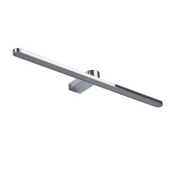 MEGAN 60449 Μοντέρνο Φωτιστικό Τοίχου - Απλίκα Καθρέπτη Μπάνιου LED 12W 1400lm 120° AC 220-240V IP44 Φυσικό Λευκό 4500K - Lumileds SMD Chip & TÜV SÜD Driver - Νίκελ Χρώμιο - Μ60 x Π12 x Υ4cm - 3 Χρόνια Εγγύηση