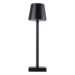 NEGA 60473 Μοντέρνο Επιτραπέζιο Φωτιστικό Πορτατίφ LED 2.2W 154lm 360° DC 5V Επαναφορτιζόμενο με Μπαταρία Li-ion 4000mAh - Διακόπτη Αφής - Θερμό Λευκό 2700K - Dimmable - D10 x H39cm - Μαύρο - 2 Years Warranty