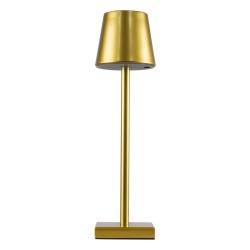 NEGA 60475 Μοντέρνο Επιτραπέζιο Φωτιστικό Πορτατίφ LED 2.2W 154lm 360° DC 5V Επαναφορτιζόμενο με Μπαταρία Li-ion 4000mAh - Διακόπτη Αφής - Θερμό Λευκό 2700K - Dimmable - D10 x H39cm - Χρυσό - 2 Years Warranty