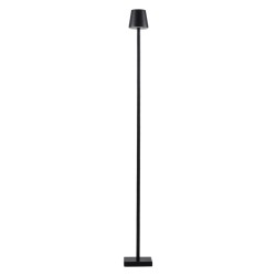 NEGA 60477 Μοντέρνο Επιδαπέδιο Φωτιστικό LED 2.2W 154lm 360° DC 5V με USB 2.0 με Επαναφορτιζόμενη Μπαταρία Li-ion 3.7V 4000mAh IP44 Θερμό Λευκό 2700K με Αφή Dimmable - Lumileds SMD Chip - Μαύρο - Μ10 x Π10 x Υ135cm - 2 Χρόνια Εγγύηση