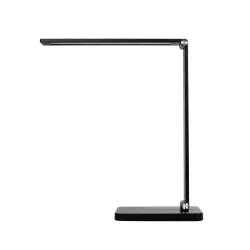 TEBLA 60482 Μοντέρνο Επιτραπέζιο Φωτιστικό Γραφείου με Ασύρματη Φόρτιση 5W 1A LED 5W 500lm 120° AC 220-240V IP20 Ρυθμιζόμενο Λευκό CCT με Αφή 2700K/4500K/6000K Dimmable - Bridgelux SMD Chip - Μαύρο - Μ11 x Π31 x Υ52cm - 2 Χρόνια Εγγύηση