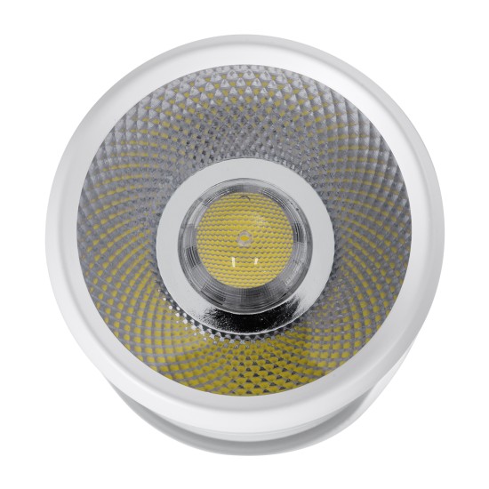 DETRONIC 60500 Επιφανειακό Κινούμενο Spot Downlight LED 10W 1350lm 24° AC 220-240V IP20 Φ9cm x Υ16cm - Στρόγγυλο - Λευκό - Ψυχρό Λευκό 6000K - Bridgelux COB - TÜV Certified Driver - 5 Χρόνια Εγγύηση