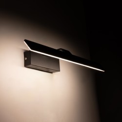 MIRROR 60514 Μοντέρνο Φωτιστικό Τοίχου - Απλίκα Καθρέπτη Μπάνιου LED 12W 1440lm 120° AC 220-240V IP54 Φυσικό Λευκό 4500K - Lumileds SMD Chip & TÜV SÜD Driver - Μαύρο Ματ - Μ42 x Π5 x Υ15cm - 2 Χρόνια Εγγύηση