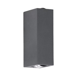 LINOR 60528 Μοντέρνο Φωτιστικό Τοίχου - Απλίκα LED 10W 1000lm 10° AC 220-240V Αδιάβροχο IP65 Θερμό Λευκό 2700K - Bridgelux COB Chip & TÜV SÜD Driver - Γκρι Ανθρακί Ματ - Μ12.5 x Π6 x Υ4cm - 5 Χρόνια Εγγύηση