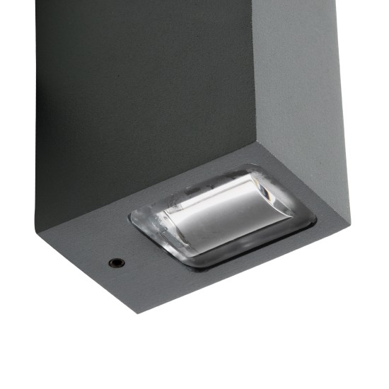 LINOR 60528 Μοντέρνο Φωτιστικό Τοίχου - Απλίκα LED 10W 1000lm 10° AC 220-240V Αδιάβροχο IP65 Θερμό Λευκό 2700K - Bridgelux COB Chip & TÜV SÜD Driver - Γκρι Ανθρακί Ματ - Μ12.5 x Π6 x Υ4cm - 5 Χρόνια Εγγύηση