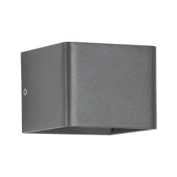 CIRCOA 60534 Μοντέρνο Φωτιστικό Τοίχου - Απλίκα LED 10W 1000lm 60° AC 220-240V Αδιάβροχο IP44 Θερμό Λευκό 2700K - Bridgelux COB Chip & TÜV SÜD Driver - Γκρι Ανθρακί Ματ - Μ10 x Π8 x Υ10cm - 5 Χρόνια Εγγύηση