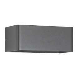 CIRCOA 60543 Μοντέρνο Φωτιστικό Τοίχου - Απλίκα LED 10W 1080lm 60° AC 220-240V IP44 Θερμό Λευκό 2700K - Bridgelux COB Chip & TÜV SÜD Driver - Γκρι Ανθρακί Ματ - Μ20 x Π8 x Υ10cm - 5 Χρόνια Εγγύηση