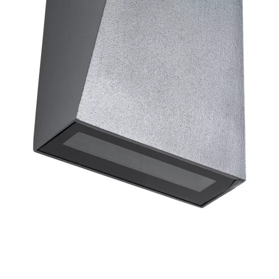 TRIANDE 60552 Μοντέρνο Φωτιστικό Τοίχου - Απλίκα LED 10W 1150lm 5°/60° AC 220-240V Αδιάβροχο IP65 Θερμό Λευκό 2700K - Bridgelux COB Chip & TÜV SÜD Driver - Γκρι Ανθρακί Ματ - Μ8.5 x Π8.5 x Υ20cm - 5 Χρόνια Εγγύηση