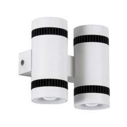 CANNONAL 60578 Μοντέρνο Φωτιστικό Τοίχου - Απλίκα LED 20W 2300lm 30° AC 220-240V IP20 Θερμό Λευκό 2700K - Bridgelux COB Chip & TÜV SÜD Driver - Μαύρο Ματ & Λευκό Ματ - Μ12 x Π6.5 x Υ11cm - 3 Χρόνια Εγγύηση