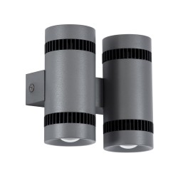 CANNONAL 60579 Μοντέρνο Φωτιστικό Τοίχου - Απλίκα LED 20W 2300lm 30° AC 220-240V IP20 Θερμό Λευκό 2700K - Bridgelux COB Chip & TÜV SÜD Driver - Μαύρο Ματ & Γκρι Ανθρακί Ματ - Μ12 x Π6.5 x Υ11cm - 3 Χρόνια Εγγύηση