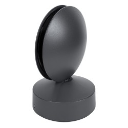 ZERODA 60597 Μοντέρνο Φωτιστικό Τοίχου - Απλίκα LED 9W 1035lm 3°/360° AC 220-240V Αδιάβροχο IP65 Θερμό Λευκό 2700K - CREE XPE Chip & TÜV SÜD Driver - Γκρι Ανθρακί Ματ - Μ11 x Π10 x Υ16cm - 5 Χρόνια Εγγύηση