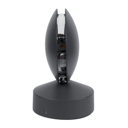 ZERODA 60597 Μοντέρνο Φωτιστικό Τοίχου - Απλίκα LED 9W 1035lm 3°/360° AC 220-240V Αδιάβροχο IP65 Θερμό Λευκό 2700K - CREE XPE Chip & TÜV SÜD Driver - Γκρι Ανθρακί Ματ - Μ11 x Π10 x Υ16cm - 5 Χρόνια Εγγύηση