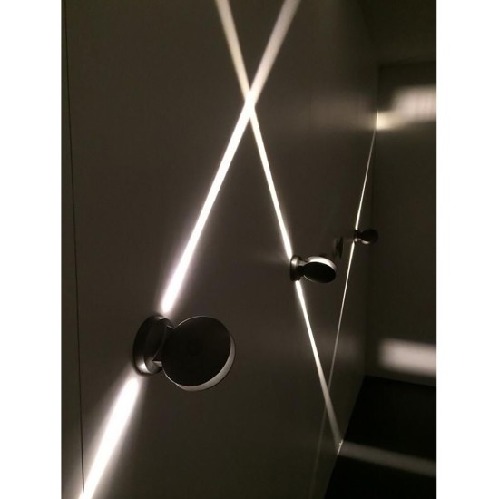 ZERODA 60597 Μοντέρνο Φωτιστικό Τοίχου - Απλίκα LED 9W 1035lm 3°/360° AC 220-240V Αδιάβροχο IP65 Θερμό Λευκό 2700K - CREE XPE Chip & TÜV SÜD Driver - Γκρι Ανθρακί Ματ - Μ11 x Π10 x Υ16cm - 5 Χρόνια Εγγύηση