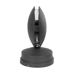 ZERODA 60599 Μοντέρνο Φωτιστικό Τοίχου - Απλίκα LED 9W 1080lm 3° x 360° AC 220-240V Αδιάβροχο IP65 Ψυχρό Λευκό 6000K - CREE XPE Chip & TÜV SÜD Driver - Γκρι Ανθρακί Ματ - Μ9.5 x Π11 x Υ16cm - 5 Χρόνια Εγγύηση