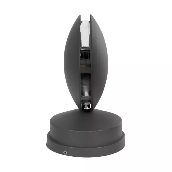 ZERODA 60599 Μοντέρνο Φωτιστικό Τοίχου - Απλίκα LED 9W 1080lm 3° x 360° AC 220-240V Αδιάβροχο IP65 Ψυχρό Λευκό 6000K - CREE XPE Chip & TÜV SÜD Driver - Γκρι Ανθρακί Ματ - Μ9.5 x Π11 x Υ16cm - 5 Χρόνια Εγγύηση