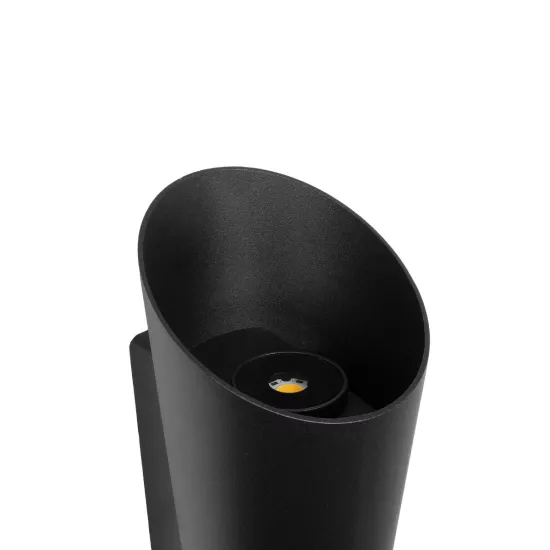 GANETTI 60671 Μοντέρνο Φωτιστικό Τοίχου - Απλίκα LED 10W 1250lm 60° AC 220-240V Αδιάβροχο IP65 Θερμό Λευκό 2700K - Bridgelux COB Chip & TÜV SÜD Driver - Μαύρο Ματ - Μ9.5 x Π11 x Υ19cm - 5 Χρόνια Εγγύηση