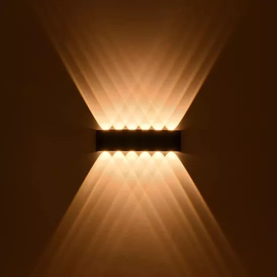 SIXOAD 60678 Μοντέρνο Φωτιστικό Τοίχου - Απλίκα LED 24W 3000lm 30° AC 220-240V Αδιάβροχο IP65 Θερμό Λευκό 2700K - CREE XPE Chip & TÜV SÜD Driver - Μαύρο Ματ - Μ32 x Π5.5 x Υ8cm - 5 Χρόνια Εγγύηση