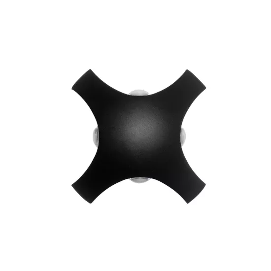 SPARK 60683 Μοντέρνο Φωτιστικό Τοίχου - Απλίκα LED 8W 1000lm 30° AC 220-240V Αδιάβροχο IP65 Θερμό Λευκό 2700K - CREE XPE Chip & TÜV SÜD Driver - Μαύρο Ματ - Μ14.5 x Π5 x Υ14.5cm - 5 Χρόνια Εγγύηση