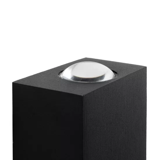 HIKARI 60685 Μοντέρνο Φωτιστικό Τοίχου - Απλίκα LED 4W 500lm 30° AC 220-240V Αδιάβροχο IP65 Θερμό Λευκό 2700K - CREE XPE Chip & TÜV SÜD Driver - Μαύρο Ματ - Μ6 x Π4 x Υ10.5cm - 5 Χρόνια Εγγύηση