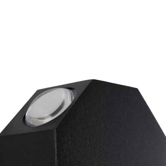 HIKARI 60687 Μοντέρνο Φωτιστικό Τοίχου - Απλίκα LED 8W 1000lm 30° AC 220-240V Αδιάβροχο IP65 Θερμό Λευκό 2700K - CREE XPE Chip & TÜV SÜD Driver - Μαύρο Ματ - Μ10 x Π4 x Υ10cm - 5 Χρόνια Εγγύηση