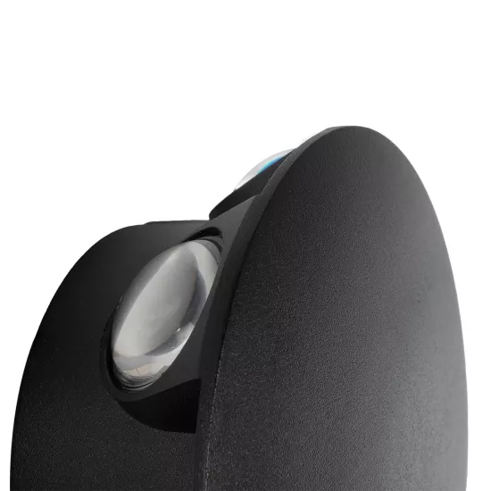 SOL 60690 Μοντέρνο Φωτιστικό Τοίχου - Απλίκα LED 12W 1500lm 30° AC 220-240V Αδιάβροχο IP65 Θερμό Λευκό 2700K - CREE XPE Chip & TÜV SÜD Driver - Μαύρο Ματ - Μ12 x Π5.5 x Υ12cm - 5 Χρόνια Εγγύηση