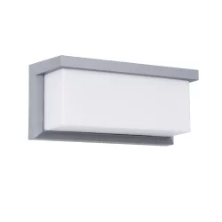 CITYSCAPE 60698 Μοντέρνο Φωτιστικό Τοίχου - Απλίκα LED 18W 1890lm 120° AC 220-240V Αδιάβροχο IP65 Φυσικό Λευκό 4500K - Bridgelux SMD Chip - Γκρι Ματ - Μ23.5 x Π11 x Υ10cm - 3 Χρόνια Εγγύηση