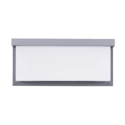 CITYSCAPE 60698 Μοντέρνο Φωτιστικό Τοίχου - Απλίκα LED 18W 1890lm 120° AC 220-240V Αδιάβροχο IP65 Φυσικό Λευκό 4500K - Bridgelux SMD Chip - Γκρι Ματ - Μ23.5 x Π11 x Υ10cm - 3 Χρόνια Εγγύηση