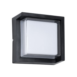 APEX 60770 Μοντέρνο Φωτιστικό Τοίχου - Απλίκα LED 10W 1050lm 120° AC 220-240V Αδιάβροχο IP65 Φυσικό Λευκό 4500K - Bridgelux SMD Chip - Μαύρο Ματ - Μ17 x Π17 x Υ9cm - 3 Χρόνια Εγγύηση