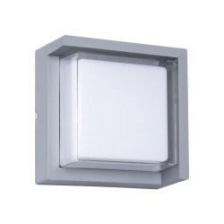 APEX 60771 Μοντέρνο Φωτιστικό Τοίχου - Απλίκα LED 10W 1050lm 120° AC 220-240V Αδιάβροχο IP65 Φυσικό Λευκό 4500K - Bridgelux SMD Chip - Γκρι - Μ17 x Π17 x Υ9cm - 3 Χρόνια Εγγύηση