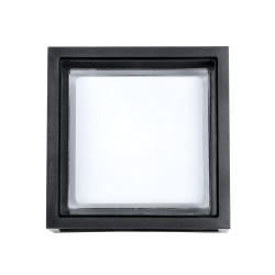 MAJESTIC 60773 Μοντέρνο Φωτιστικό Τοίχου - Απλίκα LED 10W 1050lm 120° AC 220-240V Αδιάβροχο IP65 Φυσικό Λευκό 4500K - Bridgelux SMD Chip - Μαύρο Ματ - Μ17 x Π17 x Υ9cm - 3 Χρόνια Εγγύηση