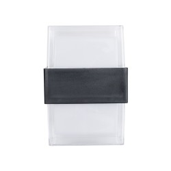 EMPIRE 60779 Μοντέρνο Φωτιστικό Τοίχου - Απλίκα LED 10W 1050lm 120° AC 220-240V Αδιάβροχο IP65 Θερμό Λευκό 2700K - Bridgelux SMD Chip & TÜV SÜD Driver - Διάφανο & Μαύρο Ματ - Μ10.5 x Π9 x Υ13cm - 3 Χρόνια Εγγύηση