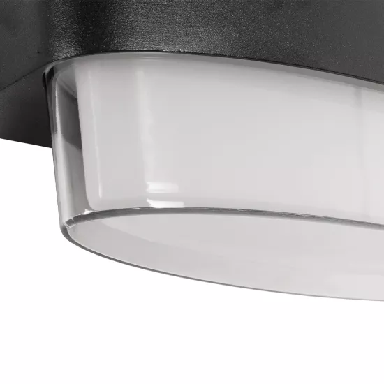 EMPIRE 60782 Μοντέρνο Φωτιστικό Τοίχου - Απλίκα LED 12W 1260lm 120° AC 220-240V Αδιάβροχο IP65 Φυσικό Λευκό 4500K - Bridgelux SMD Chip & TÜV SÜD Driver - Μαύρο Ματ - Μ18.5 x Π9 x Υ12cm - 3 Χρόνια Εγγύηση