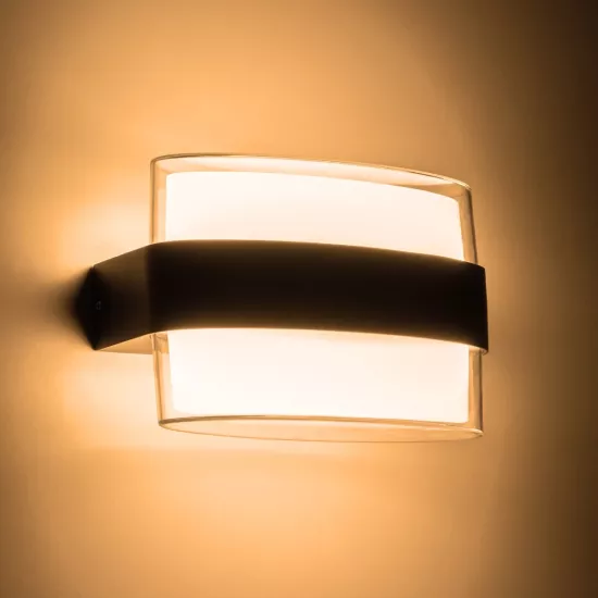 EMPIRE 60783 Μοντέρνο Φωτιστικό Τοίχου - Απλίκα LED 12W 1200lm 120° AC 220-240V Αδιάβροχο IP65 Θερμό Λευκό 2700K - Bridgelux SMD Chip & TÜV SÜD Driver - Μαύρο Ματ - Μ18.5 x Π9 x Υ12cm - 3 Χρόνια Εγγύηση