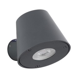 GARDENIA 60794 Μοντέρνο Φωτιστικό Τοίχου - Απλίκα με Ντουί 1 x GU10 AC 220-240V Αδιάβροχο IP65 - Γκρι Ανθρακί Ματ - Μ9.5 x Π13 x Υ7.7cm