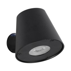 GARDENIA 60795 Μοντέρνο Φωτιστικό Τοίχου - Απλίκα με Ντουί 1 x GU10 AC 220-240V Αδιάβροχο IP65 - Μαύρο Ματ - Μ9.5 x Π13 x Υ7.7cm