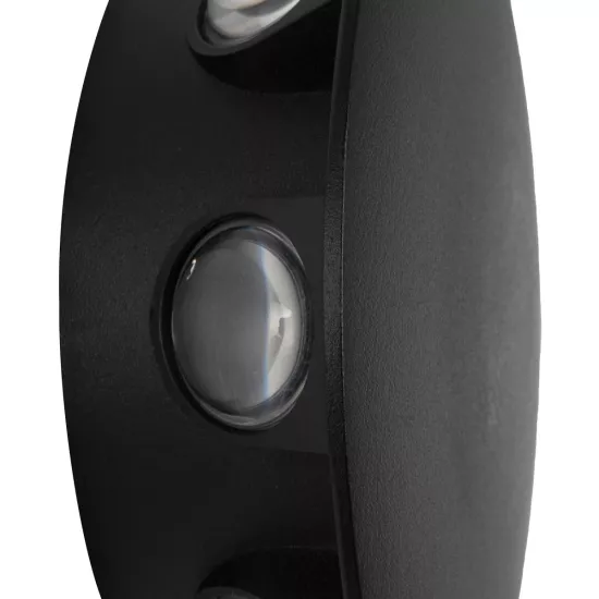 SOL 60796 Μοντέρνο Φωτιστικό Τοίχου - Απλίκα LED 16W 2000lm 30° AC 220-240V Αδιάβροχο IP65 Θερμό Λευκό 2700K - CREE XPE Chip & TÜV SÜD Driver - Μαύρο Ματ - Μ16 x Π5.5 x Υ16cm - 5 Χρόνια Εγγύηση