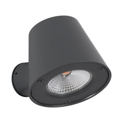 GARDENIA 60798 Μοντέρνο Φωτιστικό Τοίχου - Απλίκα LED 7W 700lm 60° AC 220-240V Αδιάβροχο IP65 Θερμό Λευκό 2700K - Bridgelux COB Chip & TÜV SÜD Driver - Γκρι Ανθρακί Ματ - Μ9.5 x Π13 x Υ7.7cm - 5 Χρόνια Εγγύηση