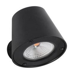 GARDENIA 60799 Μοντέρνο Φωτιστικό Τοίχου - Απλίκα LED 7W 700lm 60° AC 220-240V Αδιάβροχο IP65 Θερμό Λευκό 2700K - Bridgelux COB Chip & TÜV SÜD Driver - Μαύρο Ματ - Μ9.5 x Π13 x Υ7.7cm - 5 Χρόνια Εγγύηση