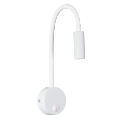 GOOSE 60876 Μοντέρνο Φωτιστικό Τοίχου - Απλίκα Ξενοδοχείου Reading Light LED 3W 300lm 36° AC 220-240V IP20 Φυσικό Λευκό 4500K - CREE XPE Chip & TÜV SÜD Driver - Λευκό Ματ - Μ6.5 x Π15 x Υ24.5cm - 3 Χρόνια Εγγύηση