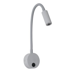 GOOSE 60877 Μοντέρνο Φωτιστικό Τοίχου - Απλίκα Ξενοδοχείου Reading Light LED 3W 300lm 36° AC 220-240V IP20 Φυσικό Λευκό 4500K - CREE XPE Chip & TÜV SÜD Driver - Γκρι Ανθρακί Ματ - Μ6.5 x Π15 x Υ24.5cm - 3 Χρόνια Εγγύηση