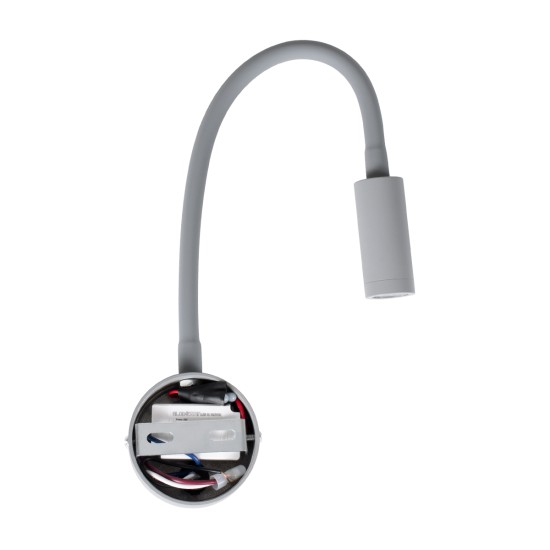 GOOSE 60877 Μοντέρνο Φωτιστικό Τοίχου - Απλίκα Ξενοδοχείου Reading Light LED 3W 300lm 36° AC 220-240V IP20 Φυσικό Λευκό 4500K - CREE XPE Chip & TÜV SÜD Driver - Γκρι Ανθρακί Ματ - Μ6.5 x Π15 x Υ24.5cm - 3 Χρόνια Εγγύηση