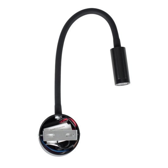 GOOSE 60878 Μοντέρνο Φωτιστικό Τοίχου - Απλίκα Ξενοδοχείου Reading Light LED 3W 300lm 36° AC 220-240V IP20 Φυσικό Λευκό 4500K - CREE XPE Chip & TÜV SÜD Driver - Μαύρο Ματ - Μ6.5 x Π15 x Υ24.5cm - 3 Χρόνια Εγγύηση