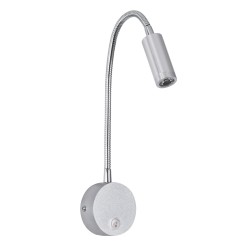 GOOSE 60879 Μοντέρνο Φωτιστικό Τοίχου - Απλίκα Ξενοδοχείου Reading Light LED 3W 300lm 36° AC 220-240V IP20 Φυσικό Λευκό 4500K - CREE XPE Chip & TÜV SÜD Driver - Νίκελ Βούρτσας - Μ6.5 x Π15 x Υ24.5cm - 3 Χρόνια Εγγύηση