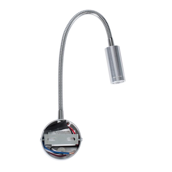 GOOSE 60879 Μοντέρνο Φωτιστικό Τοίχου - Απλίκα Ξενοδοχείου Reading Light LED 3W 300lm 36° AC 220-240V IP20 Φυσικό Λευκό 4500K - CREE XPE Chip & TÜV SÜD Driver - Νίκελ Βούρτσας - Μ6.5 x Π15 x Υ24.5cm - 3 Χρόνια Εγγύηση