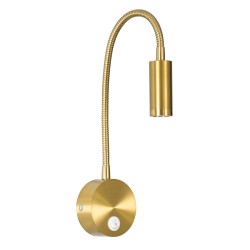 GOOSE 60880 Μοντέρνο Φωτιστικό Τοίχου - Απλίκα Ξενοδοχείου Reading Light LED 3W 300lm 36° AC 220-240V IP20 Φυσικό Λευκό 4500K - CREE XPE Chip & TÜV SÜD Driver - Χρυσό Πλατίνα - Μ6.5 x Π15 x Υ24.5cm - 3 Χρόνια Εγγύηση