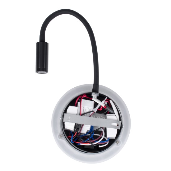 GOOSE 60883 Μοντέρνο Φωτιστικό Τοίχου - Απλίκα Ξενοδοχείου Reading Light με Φορτιστή USB 3A LED 6W 600lm 36° & 360° AC 220-240V IP20 Φυσικό Λευκό 4500K - CREE XPE & Lumileds SMD Chip & TÜV SÜD Driver - Μαύρο Ματ - Μ15.5 x Π15 x Υ30.5cm - 3 Χρό