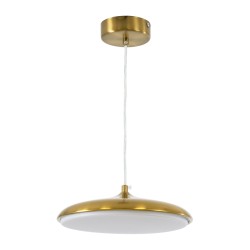 BARON 60886 Μοντέρνο Κρεμαστό Φωτιστικό Οροφής LED 12W 1440lm 120° AC 220-240V IP20 Ρυθμιζόμενο Λευκό CCT με On/Off 2700K/4500K/6000K - Lumileds SMD Chip - Χρυσό - Μ25 x Π25 x Υ8cm - 3 Χρόνια Εγγύηση